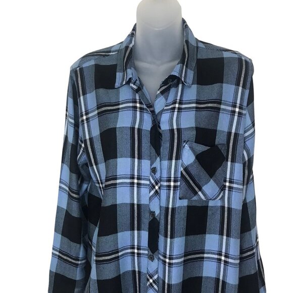 Rails Hunter Current Onyx White Button Down Shirt Size M - Picture 4 of 8